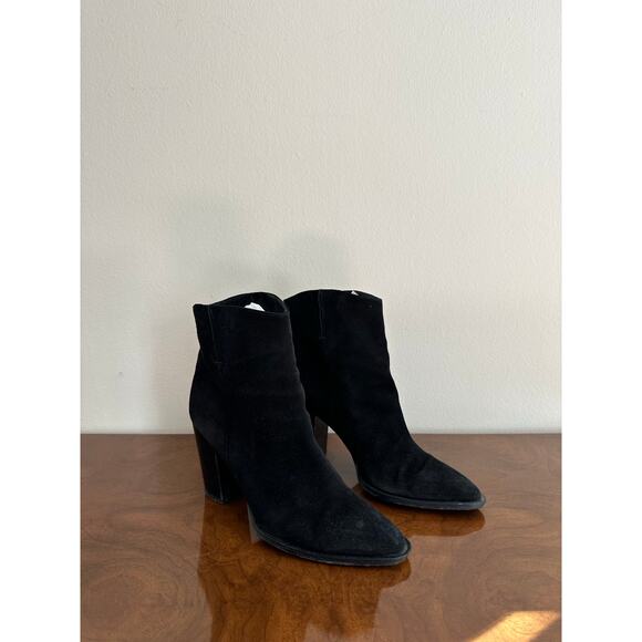 Vince Black Suede Western-Inspired Boots, Size 39 (Fits US 8.5) - Picture 2 of 7